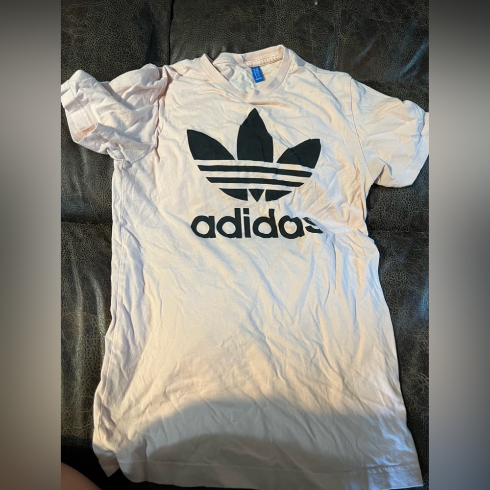 small adidas light pink shirt